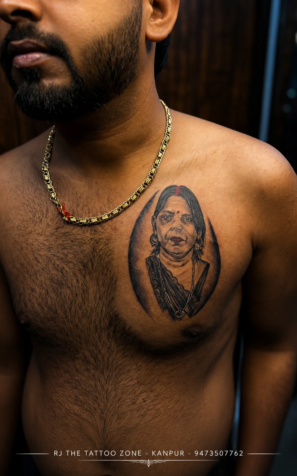 Best Tattoo Artist in Kanpur portrait maa tattoo design